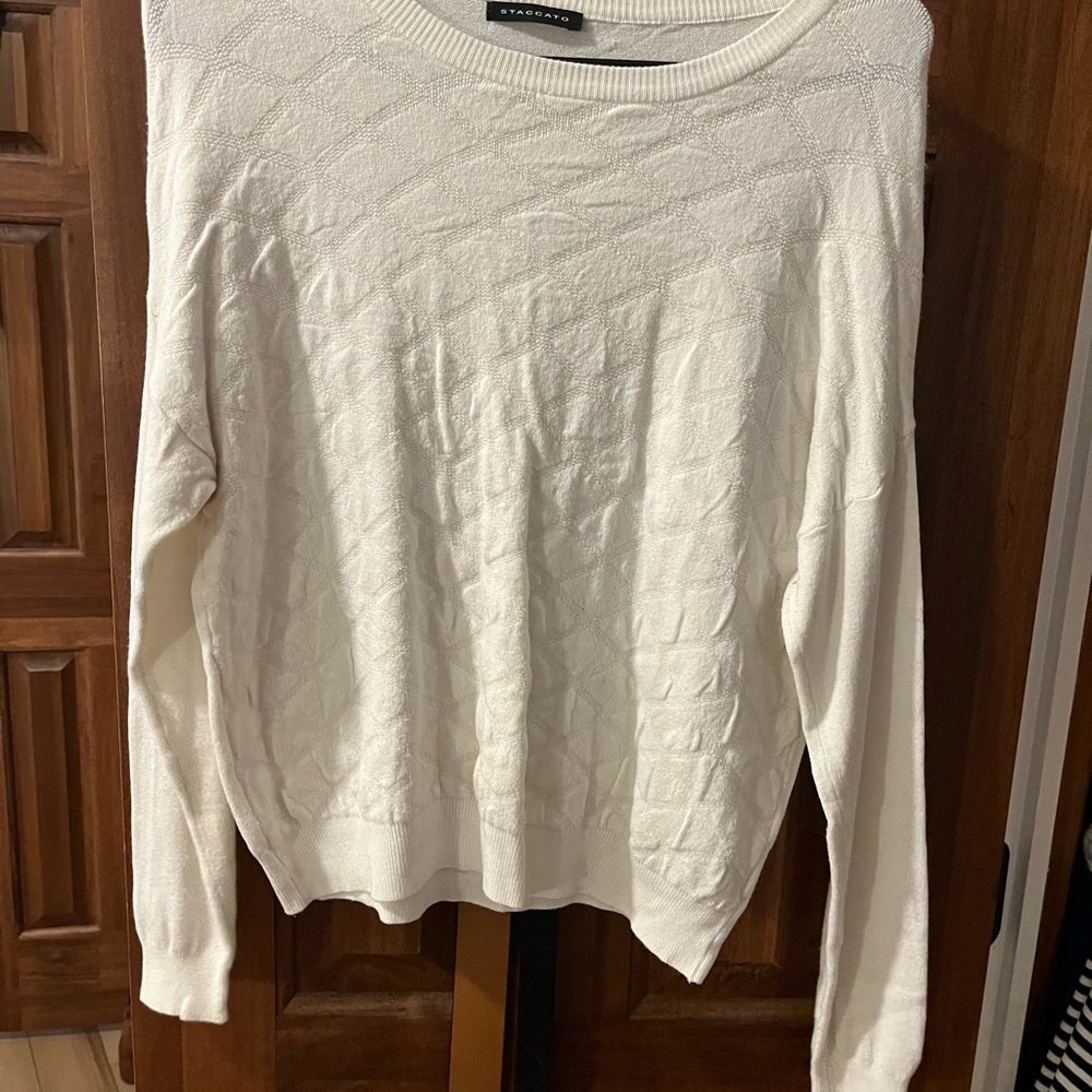 White Cable Knit Sweater